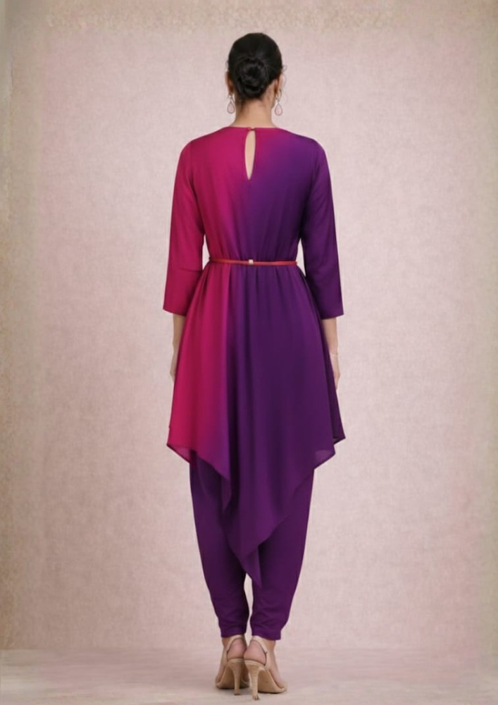 Indo-Western Fusion Dress Set with Styled Belt & Pants (Code 107 - 6)