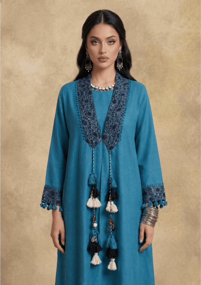 Firoza Indo-Western Jacket Style Co-Ord Set with Printed Palazzo (Code Ru - 12 (FL 2261))