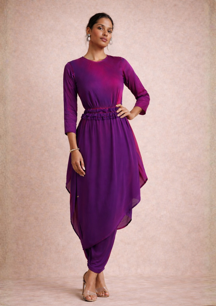 Indo-Western Fusion Dress Set with Styled Belt & Pants (Code 107 - 6)