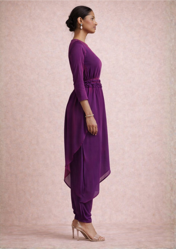 Indo-Western Fusion Dress Set with Styled Belt & Pants (Code 107 - 6)